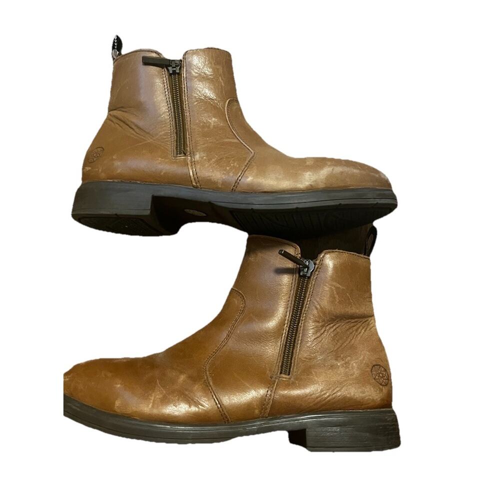 Xena Orange Bourbon Leather Chelsea Ankle Boots